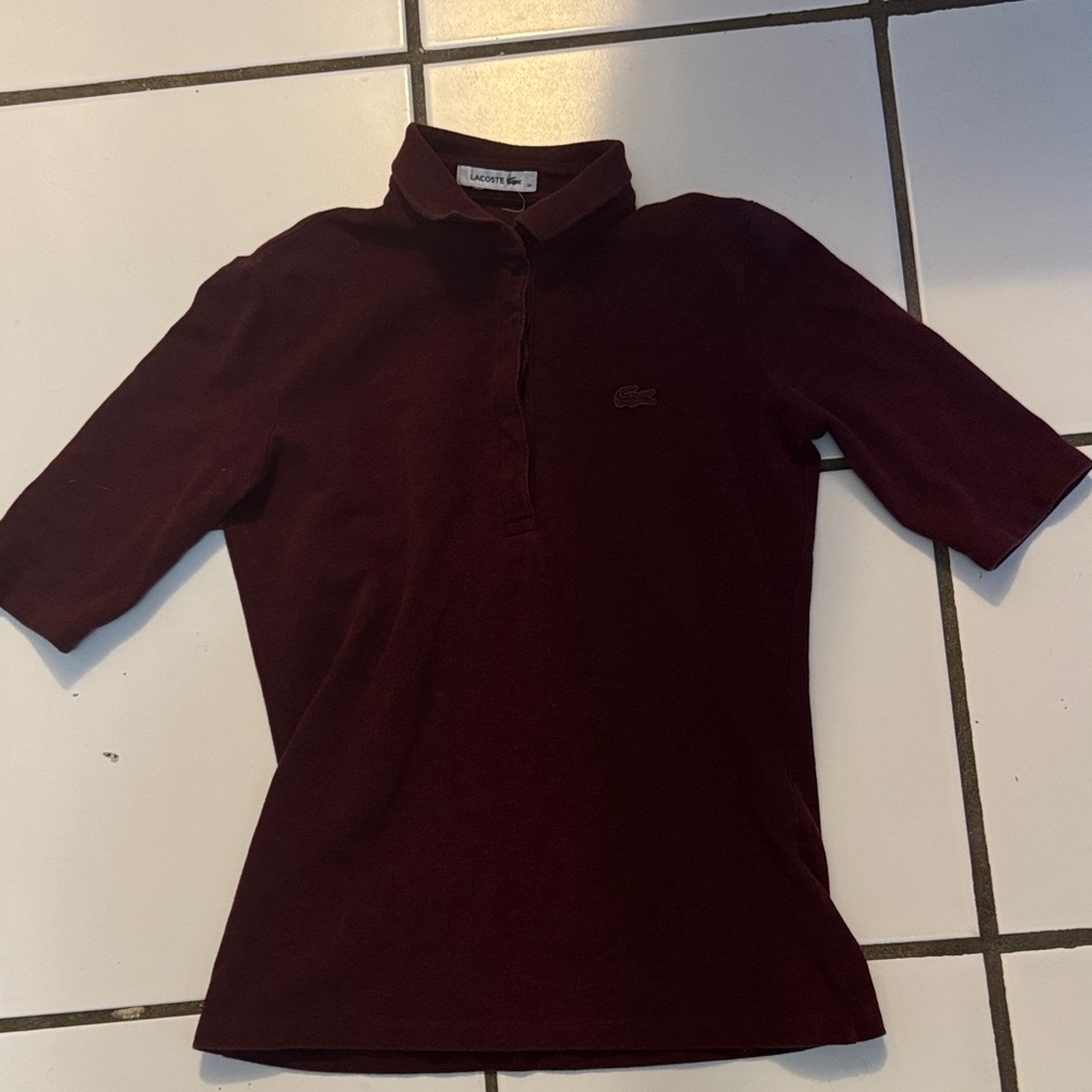 Lacoste  women Dark Red Polo Shirt